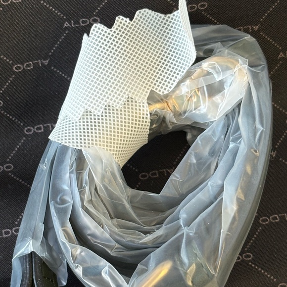 Aldo Embossed Satchel with Green Handle Wrap - Picture 5 of 7